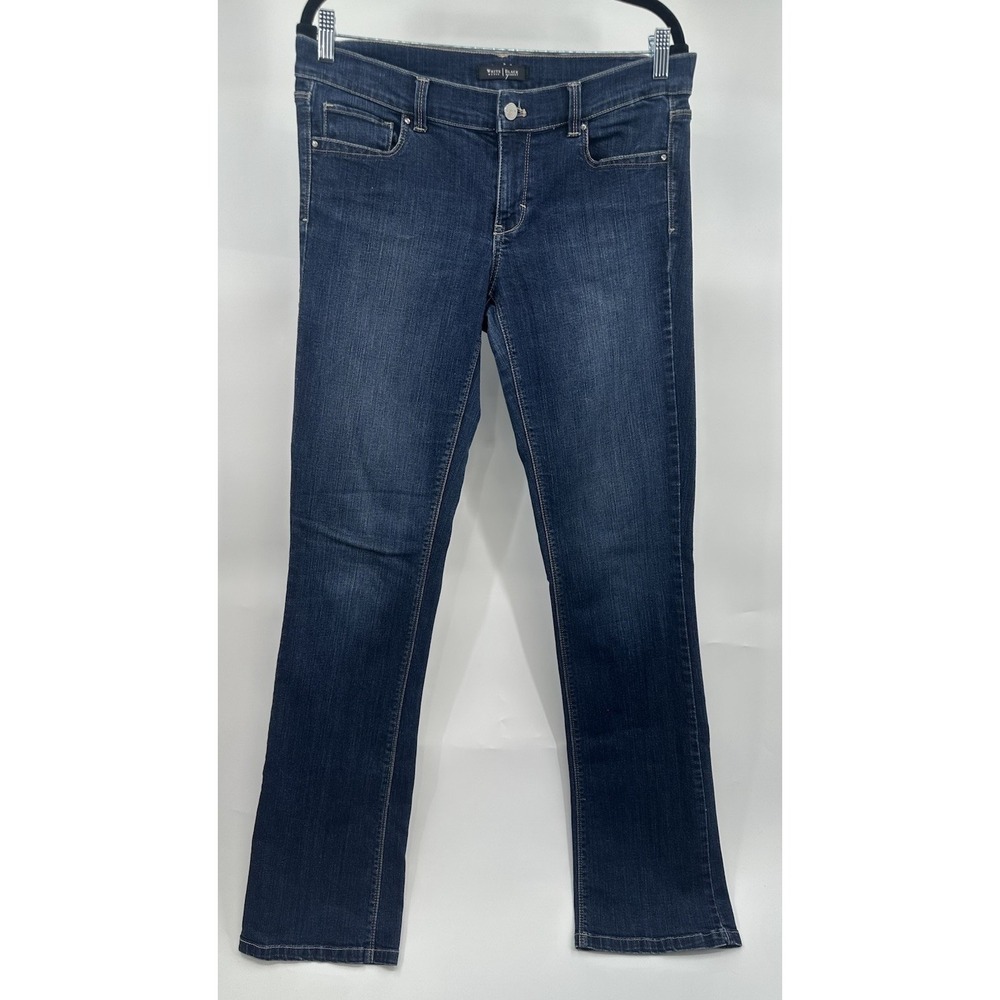 White House Black Market Blanc Boot Cut Jeans Dark Wash‎ Woman's Size 10 Long